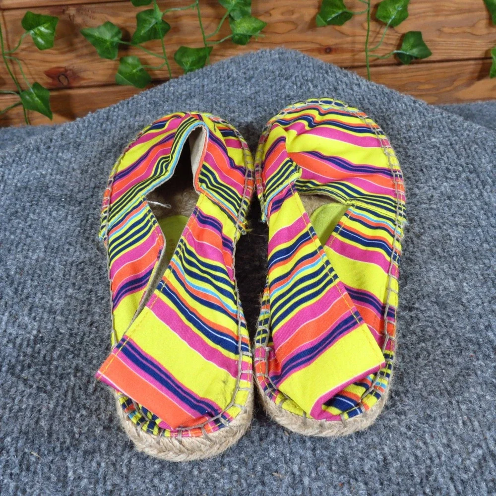 GAP Espadrille Women Casual Shoe Size 7 Summer Beach Multi-Color Striped‎ Fabric